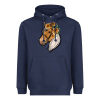 Navy floral horse Heavyweight Hoodie - Jasminsmagicworld