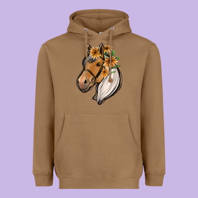 Floral Horse Heavyweight Hoodie Designed By Jasminsmagicworld
