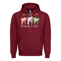 Burgundy happy easter dental Zipper Hoodie - RanaPortraitStore