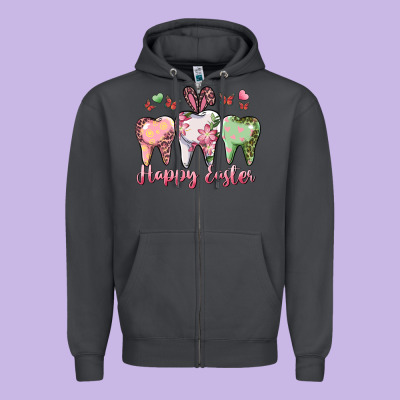 Happy Easter Dental Zipper Hoodie Designed By Ranaportraitstore