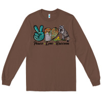 Chestnut Peace love raccoon Long Sleeve Tee - LillyAllenDesigns