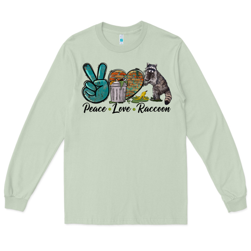 Peace Love Raccoon Long Sleeve Tee by LillyAllenDesigns | Teevron