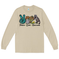 Mushroom Peace love raccoon Long Sleeve Tee - LillyAllenDesigns