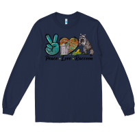Navy Peace love raccoon Long Sleeve Tee - LillyAllenDesigns