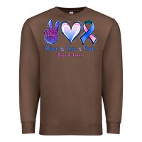 Chestnut Peace Love Cure Thyroid Cancer Premium Sweatshirt - Jasminsmagicworld