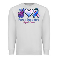 Dove Grey Peace Love Cure Thyroid Cancer Premium Sweatshirt - Jasminsmagicworld