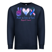 Navy Peace Love Cure Thyroid Cancer Premium Sweatshirt - Jasminsmagicworld
