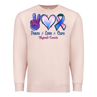 Pale Pink Peace Love Cure Thyroid Cancer Premium Sweatshirt - Jasminsmagicworld