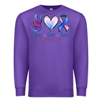Purple Peace Love Cure Thyroid Cancer Premium Sweatshirt - Jasminsmagicworld