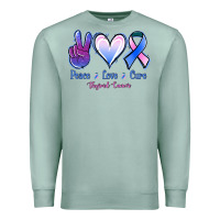 Seafoam Peace Love Cure Thyroid Cancer Premium Sweatshirt - Jasminsmagicworld