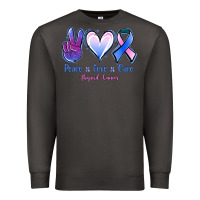 Smoke Peace Love Cure Thyroid Cancer Premium Sweatshirt - Jasminsmagicworld