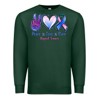 Sports Green Peace Love Cure Thyroid Cancer Premium Sweatshirt - Jasminsmagicworld