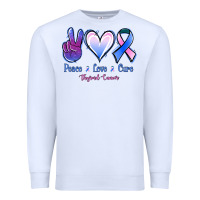 White Peace Love Cure Thyroid Cancer Premium Sweatshirt - Jasminsmagicworld