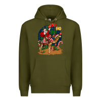 Army Green Christmas  camel with Santa Premium Hoodie - BarkalooDesign