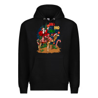 Black Christmas  camel with Santa Premium Hoodie - BarkalooDesign