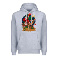 Heather Grey Christmas  camel with Santa Premium Hoodie - BarkalooDesign