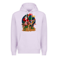 Lilac Christmas  camel with Santa Premium Hoodie - BarkalooDesign