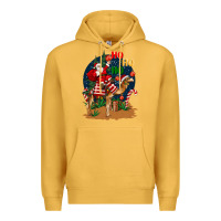 Mustard Christmas  camel with Santa Premium Hoodie - BarkalooDesign