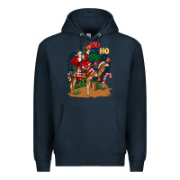 Navy Christmas  camel with Santa Premium Hoodie - BarkalooDesign