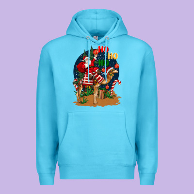 Christmas  Camel With Santa Premium Hoodie Designed By Barkaloodesign