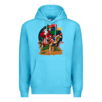 Ocean Blue Christmas  camel with Santa Premium Hoodie - BarkalooDesign