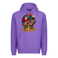 Purple Christmas  camel with Santa Premium Hoodie - BarkalooDesign