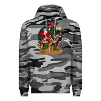Slate Camo Christmas  camel with Santa Premium Hoodie - BarkalooDesign