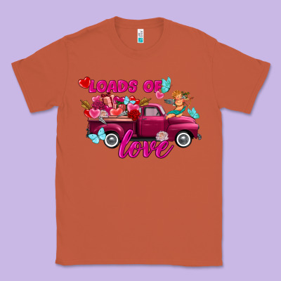 Loads Of Love Valentine's Day Truck Classic Tee Designed By Fadigitalartstudio