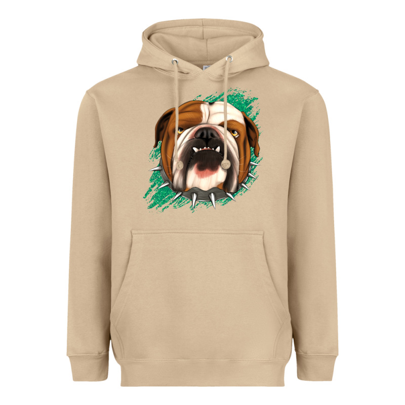 Bulldog Green Glitter Heavyweight Hoodie by Jasminsmagicworld | Teevron