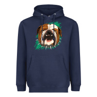 Navy Bulldog Green glitter Heavyweight Hoodie - Jasminsmagicworld