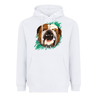 White Bulldog Green glitter Heavyweight Hoodie - Jasminsmagicworld