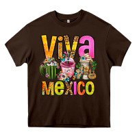 Chocolate Brown viva mexico mexican coffee cups Heavy Core Tee - FaDigitalArtStudio