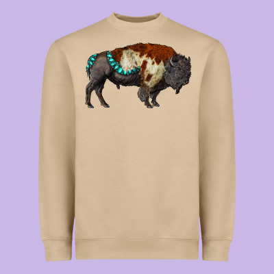Gemstone Bison Heavyweight Sweatshirt Designed By Ranaportraitstore