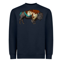 Navy gemstone bison Heavyweight Sweatshirt - RanaPortraitStore