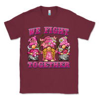Burgundy we fight together breast cancer gnome Classic Tee - BarkalooDesign