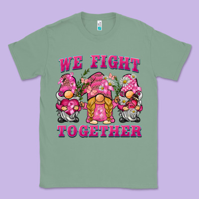 We Fight Together Breast Cancer Gnome Classic Tee Designed By Barkaloodesign