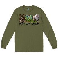 Army Green Leopard Peace Love Baboon Long Sleeve Tee - LillyAllenDesigns