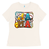 Bone Leopard Softball And Baseball Mama Mother's Day Ladies Tee - LillyAllenDesigns
