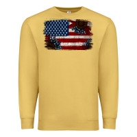 Antique Gold Distressed Sunflower American Flag Premium Sweatshirt - Jasminsmagicworld