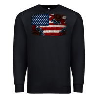 Black Distressed Sunflower American Flag Premium Sweatshirt - Jasminsmagicworld