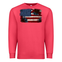 Cardinal Distressed Sunflower American Flag Premium Sweatshirt - Jasminsmagicworld