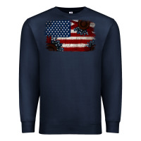 Navy Distressed Sunflower American Flag Premium Sweatshirt - Jasminsmagicworld