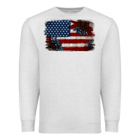 Oatmeal Heather Distressed Sunflower American Flag Premium Sweatshirt - Jasminsmagicworld