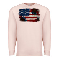 Pale Pink Distressed Sunflower American Flag Premium Sweatshirt - Jasminsmagicworld