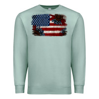 Seafoam Distressed Sunflower American Flag Premium Sweatshirt - Jasminsmagicworld