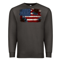 Smoke Distressed Sunflower American Flag Premium Sweatshirt - Jasminsmagicworld