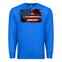 True Royal Distressed Sunflower American Flag Premium Sweatshirt - Jasminsmagicworld