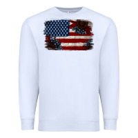 White Distressed Sunflower American Flag Premium Sweatshirt - Jasminsmagicworld