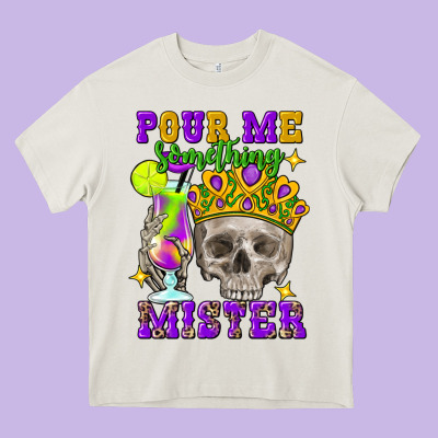 Skull Pour Me Something Mister Heavy Core Tee Designed By Fadigitalartstudio