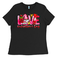 Black Love Valentines Day Gnome Ladies Tee - CowhideDigitalArt